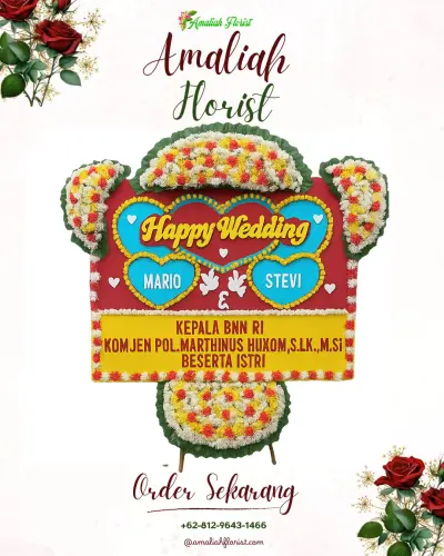 Karangan Papan Bunga Pernikahan di Jalatunda